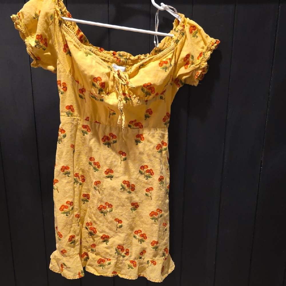 Urban Outfitters Yellow Floral Mini Dress